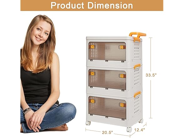 VECELO 3 Tier Storage Organizer Bins