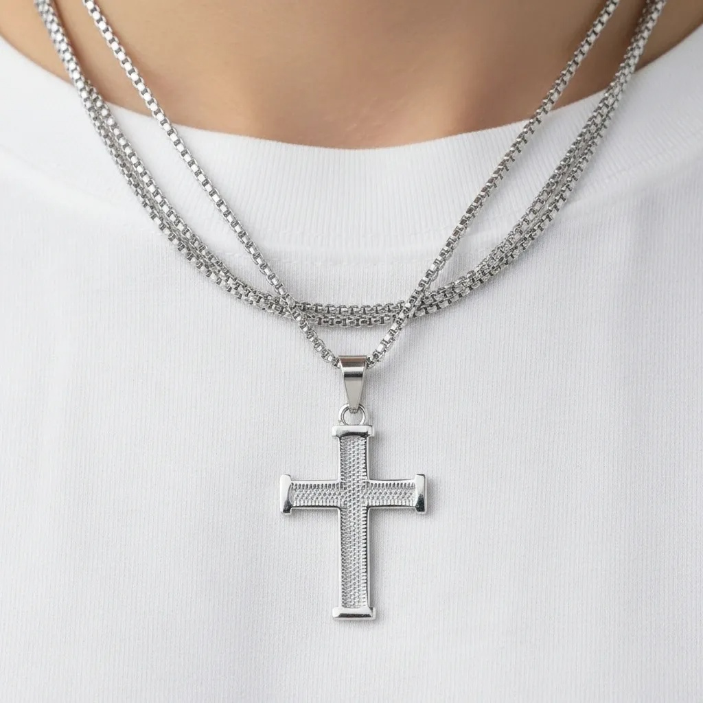 Polished Cross Pendant Necklace - Gallery 12