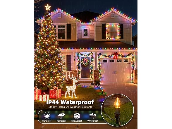 Brightown C9 Christmas Pathway Lights Outdoor, 25.7ft