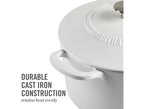 MARTHA STEWART 7QT Cast Iron Dutch Oven