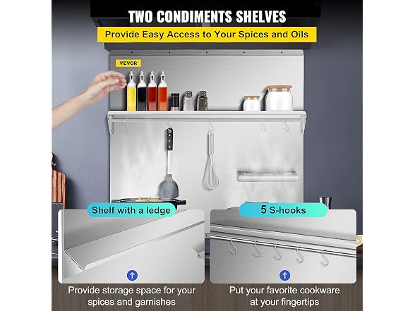 Range Backsplash with Shelf 30 x 30.7 Inch Range