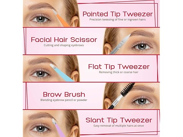 NazQat 6 Pcs Tweezers Set