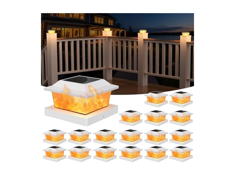 Flyingod White Solar Post Cap Lights White