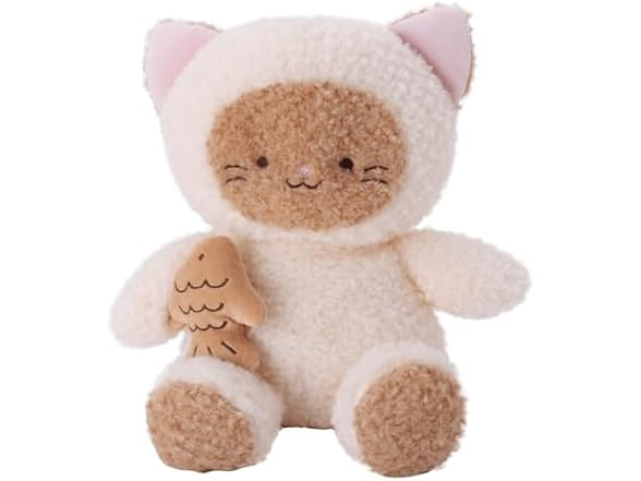 Linzy 10” Cat Stuffed Animal Holding Fries