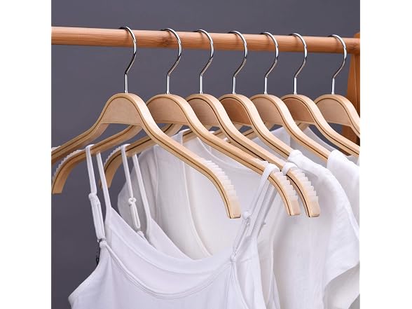 Suptinwear Non Slip Wooden Hangers 30 Pack