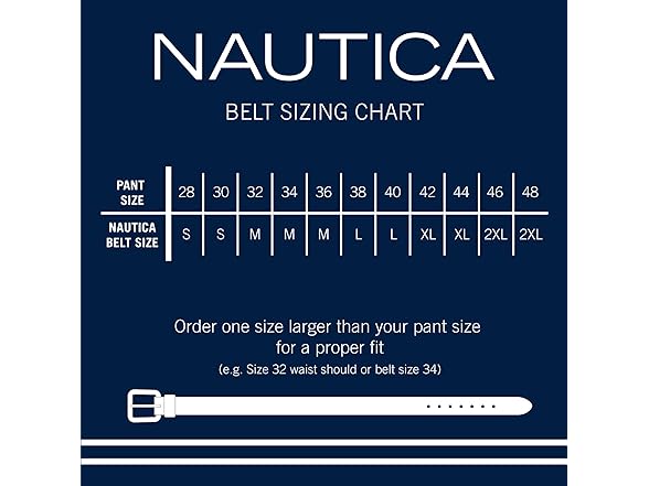 Nautica Mens Belt Navy Red (S)