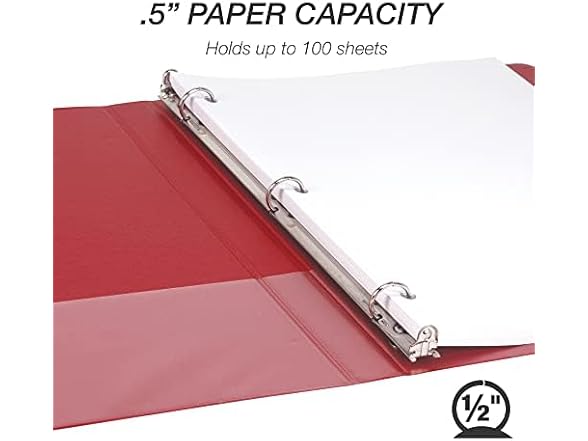 Samsill 0.5 Inch 3 Ring Binder - Red