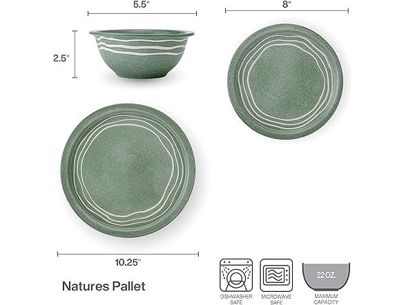 Pfaltzgraff Nature's Pallet 12 Piece Stoneware Dinnerware Set