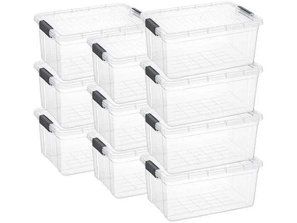Superio Clear Storage Box with Lid, 36 Quart 10 Pack