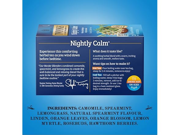 20CT Twinings Nightly Calm Caffeine-Free Herbal Tea