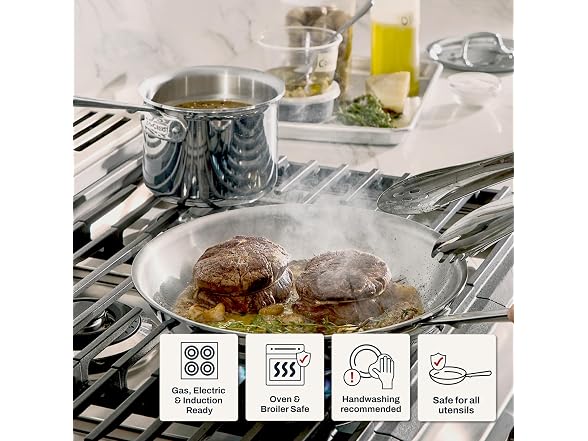 All-Clad D3 Stainless Steel Cookware Set, 3-Piece