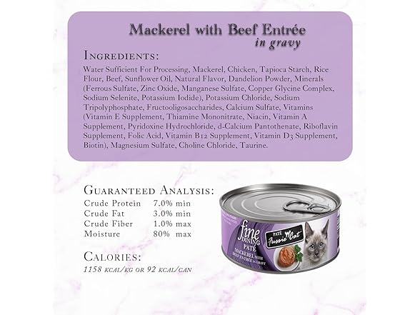 Fussie Cat Fine Dining Pate Mackerel with Beef