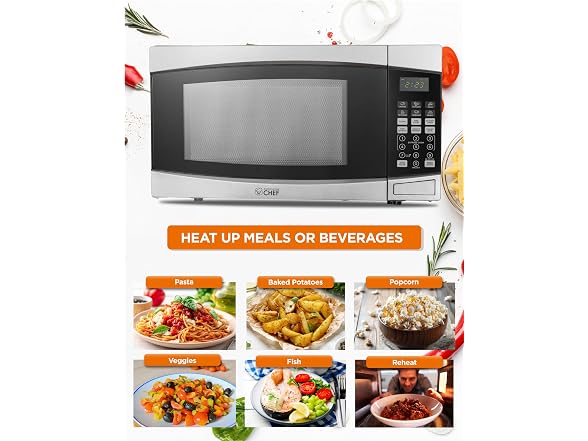 COMMERCIAL CHEF Stainless Steel 1.4 Cubic Foot Microwave