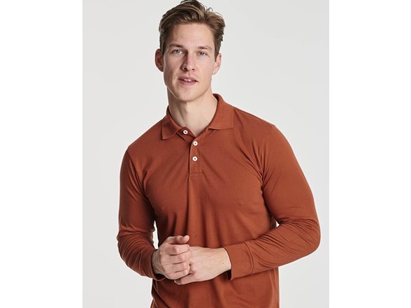 6PK Men's Cotton Long-Sleeve Polo Shirts
