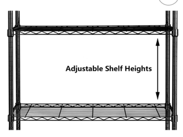 J&V Textiles 7056-BK 3-Tier Shelving Unit