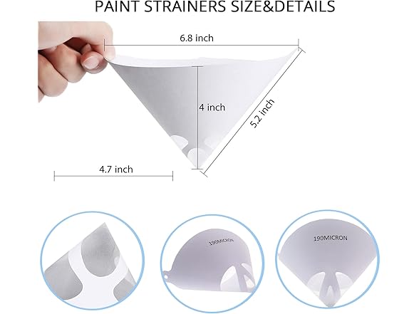 TILSWALL 50pcs Paint Strainer Filters