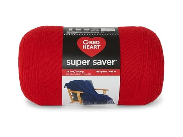 Red Heart Super Saver 1000g-Cherry Red