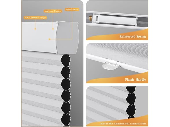 Atxbyoh Cordless Blackout Cellular Shades for Indoor Windows