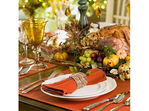 WOHIWO Napkin Rings Set of 12