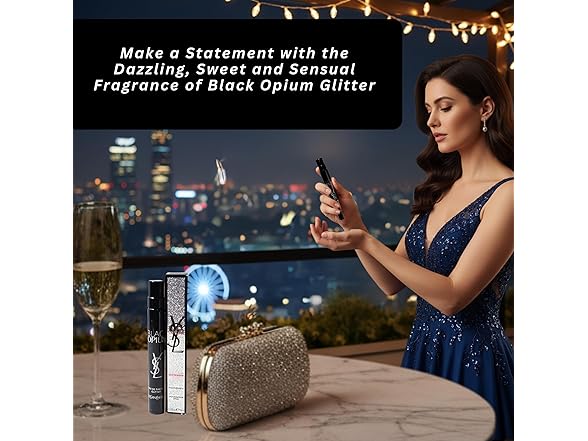 Yves Saint Laurent YSL Black Opium Glitter Eau De Parfum for Women, 10-mL