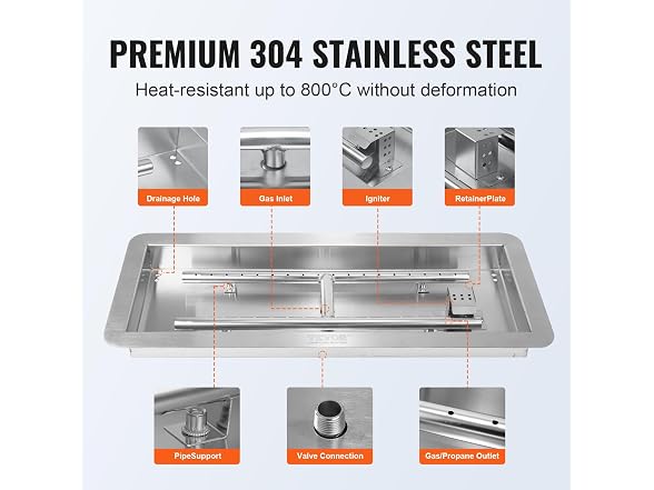 24 x 8 inch Drop-in Fire Pit Pan
