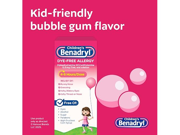 Children s Benadryl Dye Free Allergy Relief