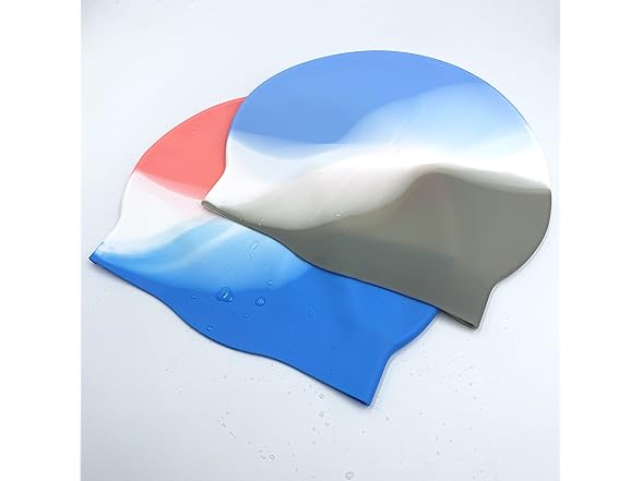2Pack Durable Silicone Swim Cap