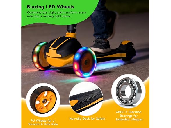 Nattork Orange Kids Scooter for Age 3-8