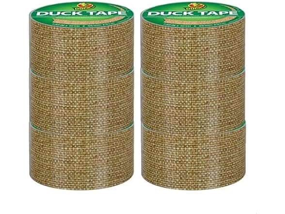 Duck Brand Printed Tape 6pk Burlap