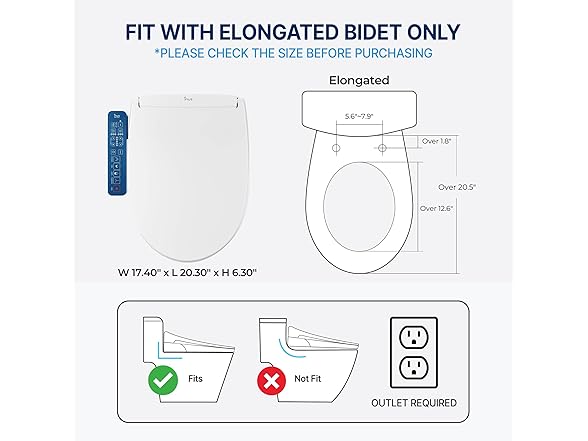 Inus N31 Electronic Bidet Heated Seat & Nightlight