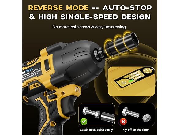 Protmex 900Ft-lbs Cordless Impact Wrench