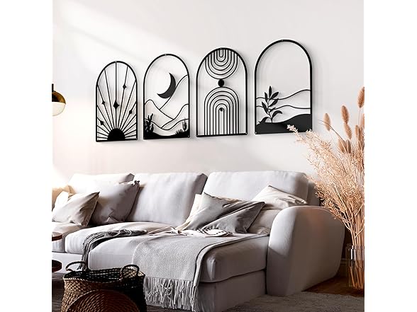 Glamativity Black Abstract Metal Art