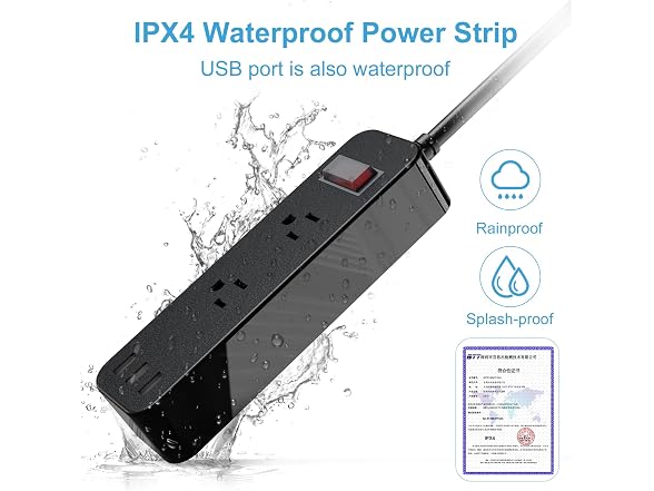 KEBEN Outdoor Waterproof Power Strip