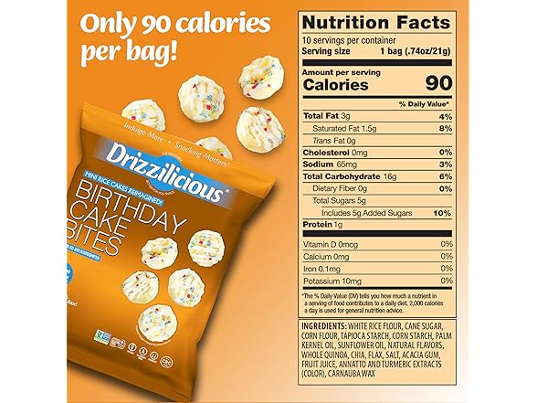 Drizzilicious Birthday Cake Rice Cakes 10pk