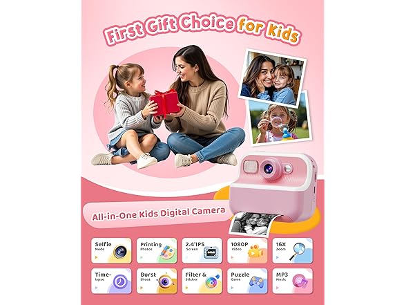 DUDUGRAGON Instant Camera, Pink