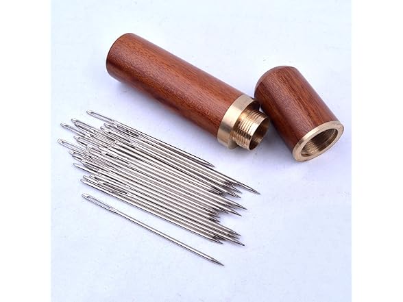 Jdesun Wooden Needle Case with 40 Pieces