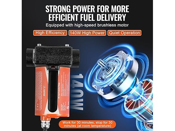 VEVOR Fuel Transfer Pump, 12V DC 5 GPM 1/10 HP