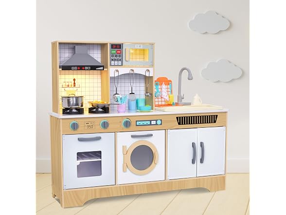 Wide Kitchen Set with Laundry Natural