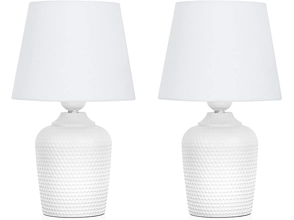 Sucolite Small Table Lamps Set of 2 White