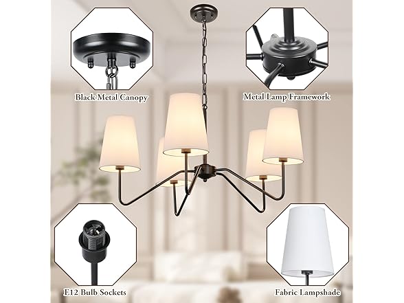 Bosceos 5-Light Modern Chandelier