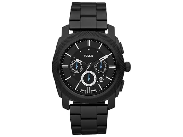 Fossil Mens Machine Quartz Watch Black