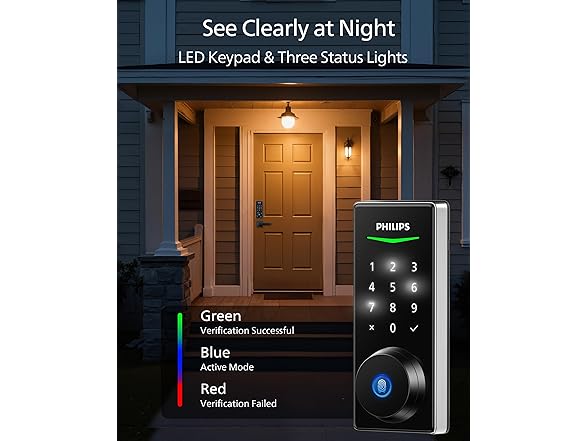 Philips DDL210X Fingerprint Keyless Entry Door Lock Satin