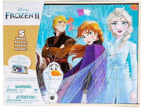 Disney Frozen 2 5 Wood Jigsaw Puzzles