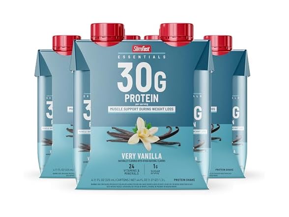 12PK SlimFast Essentials 30g Vanilla Protein Shake
