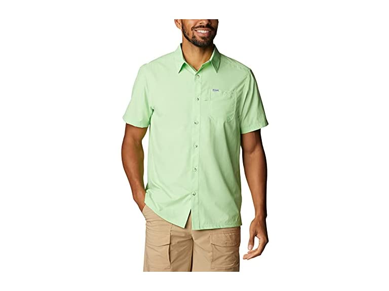 Columbia Men's PFG Slack Tide Camp Shirt, Sun Protection, Moisture Wicking, Lime Glow, X-Large