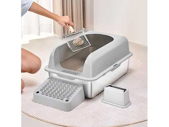 VEVOR Stainless Steel Cat Litter with Lid