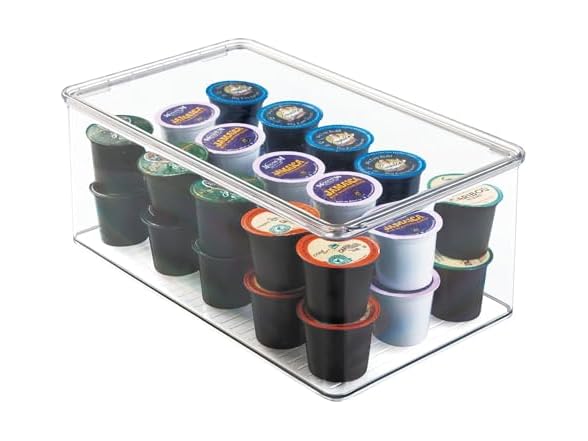 iDesign Plastic Stackable Organizer Box with Lid