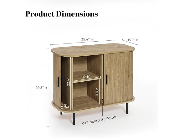 LuxenHome 35” MCM Accent Cabinet