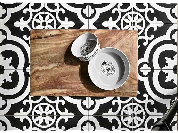 Olive Melamine Pet Feeding Placemat - 19" x 11.5", Set of 2