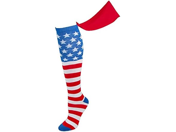Bioworld American Flag Cape Socks Knee Hi
